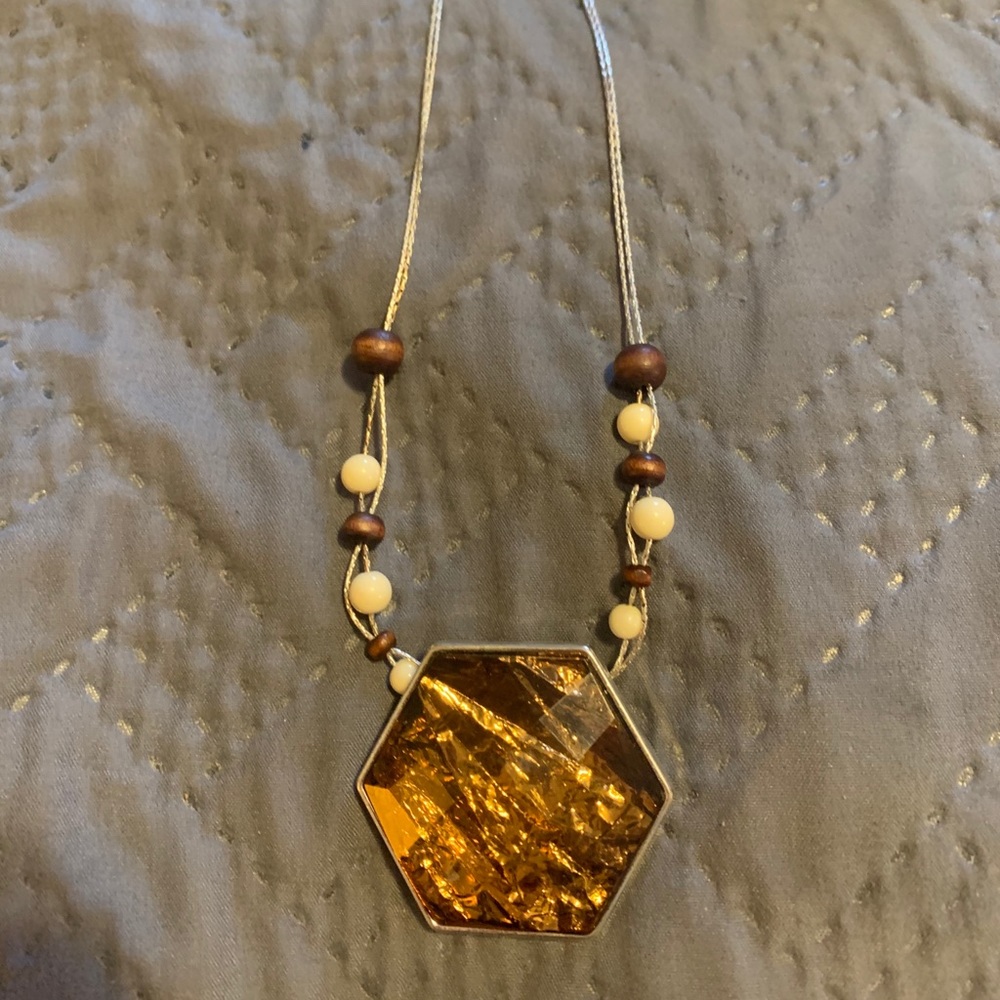 Unique octagon shaped necklace.